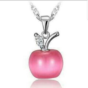 Opal pink apple 925 sterling silver pendant